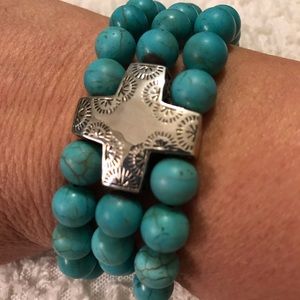 Silpada turquoise and sterling silver bracelet.